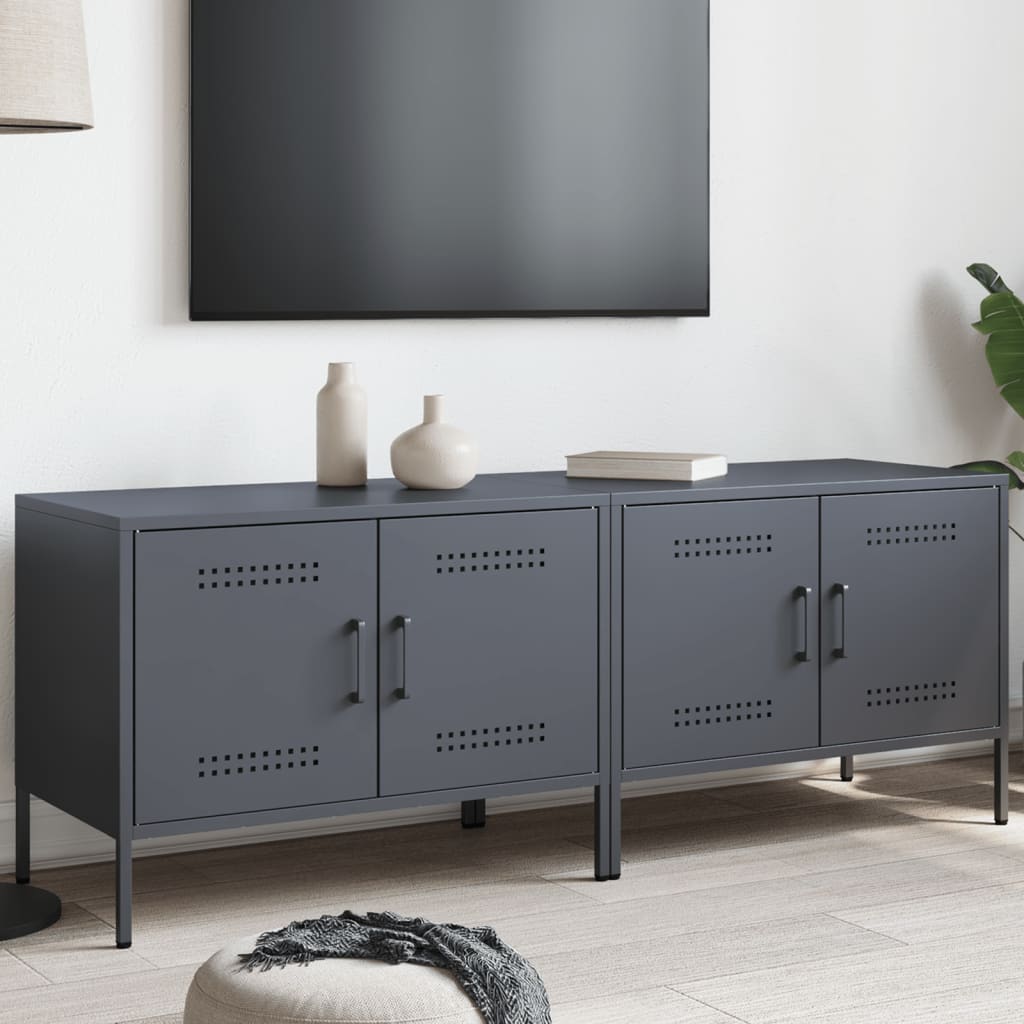TV Cabinets 2 pcs Anthracite 68x39x50.5 cm Steel