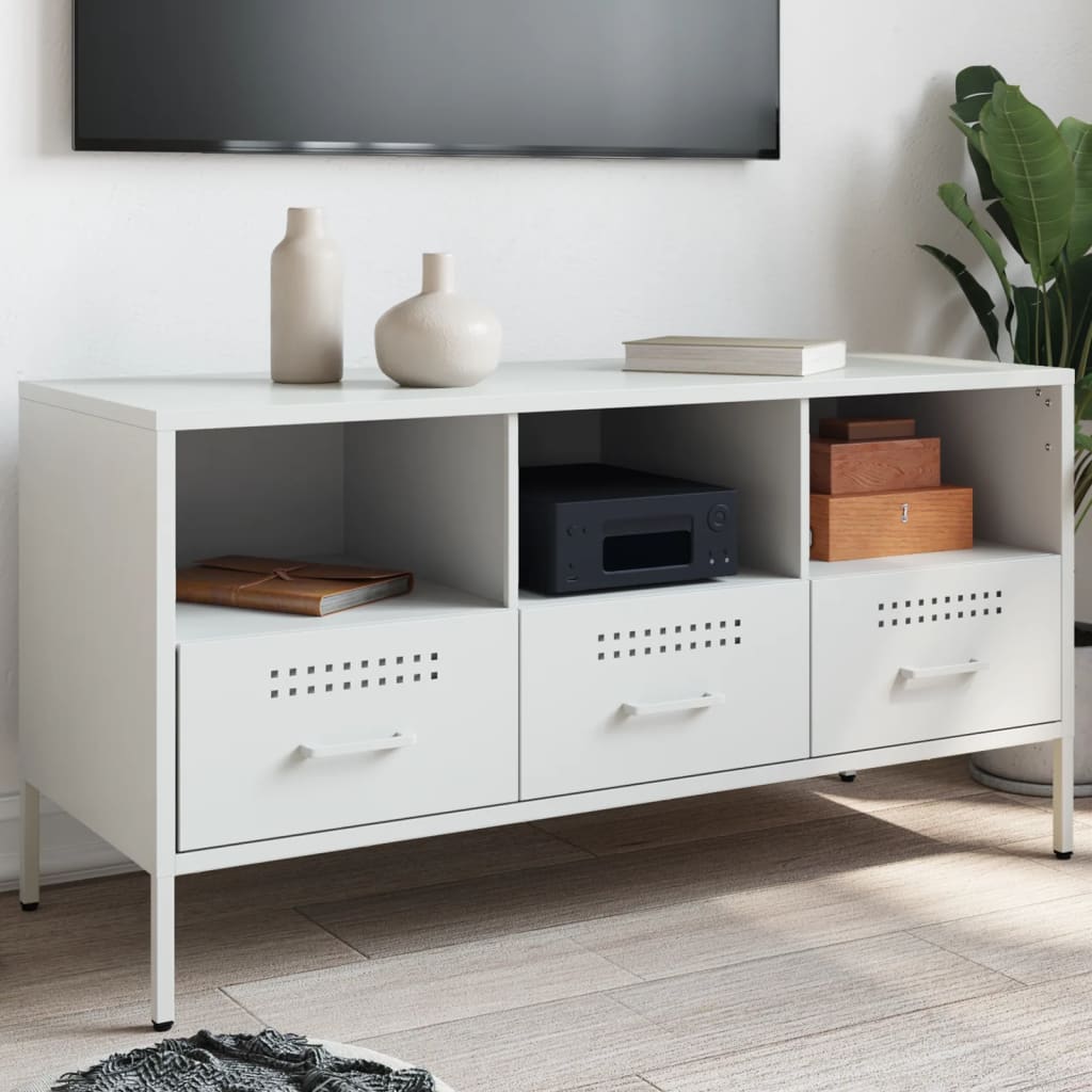 TV Cabinet White 100.5x39x50.5 cm Steel