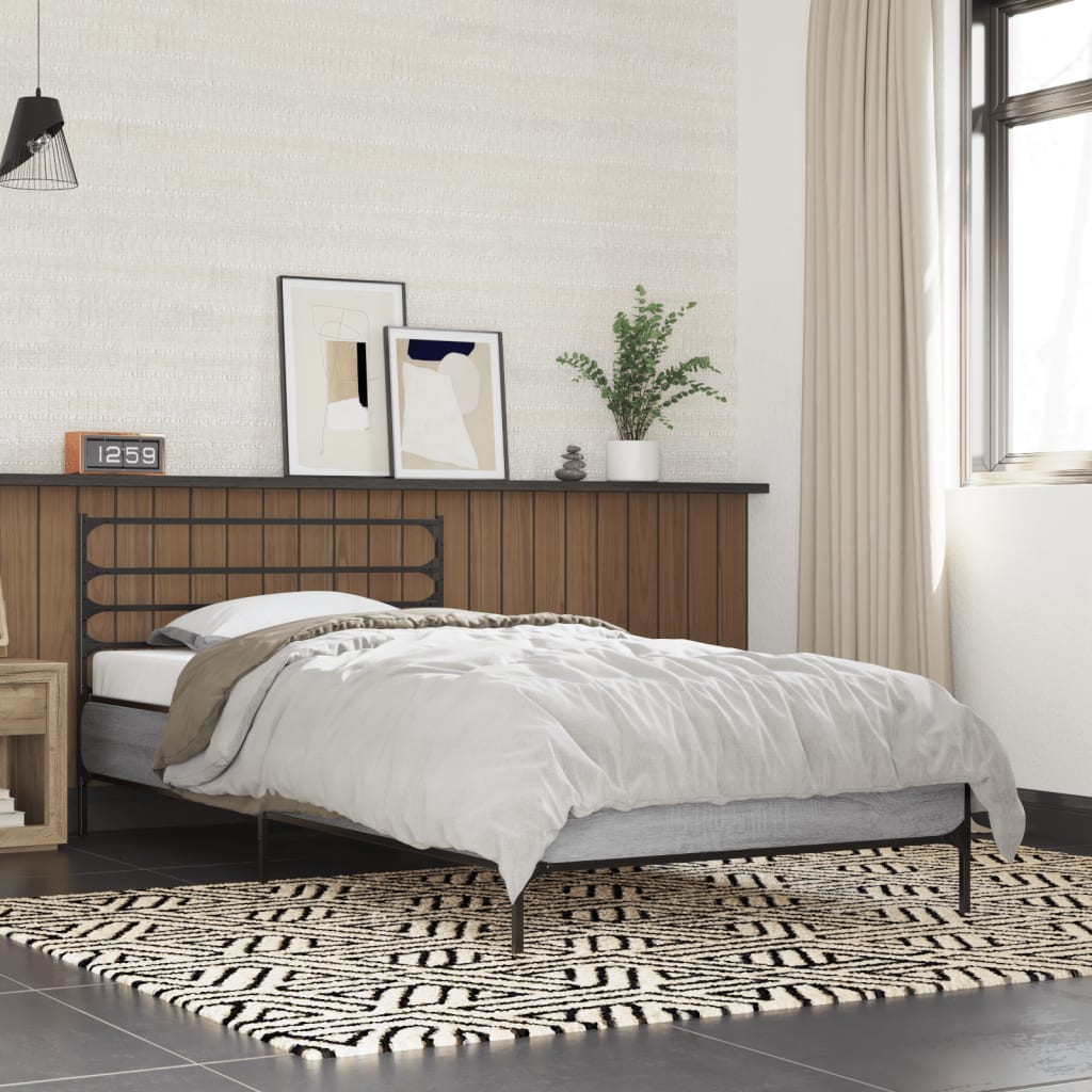 Bedframe Grey Sonoma 75x190cm Small Single