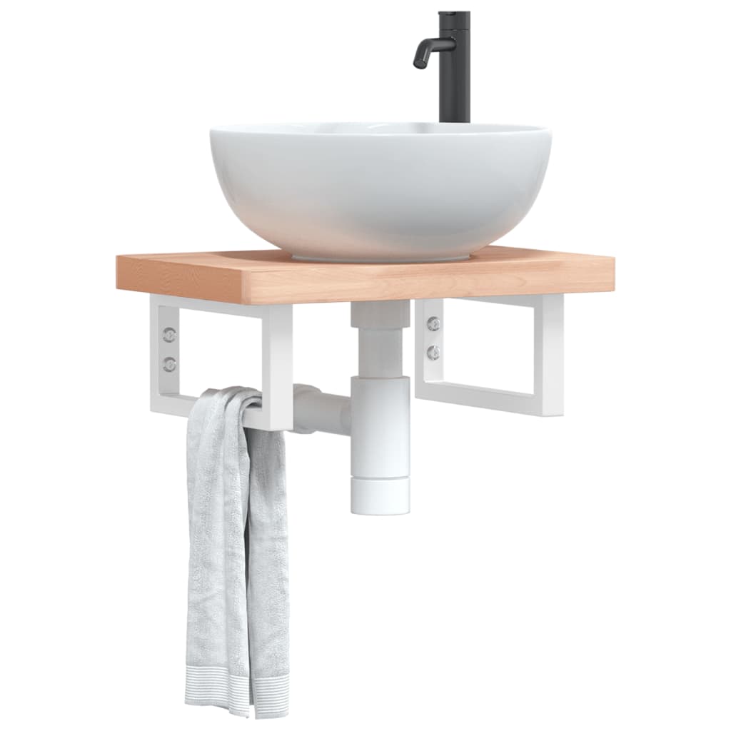 Shelf Brackets for Washbasin 2 pcs White Rectangular Steel