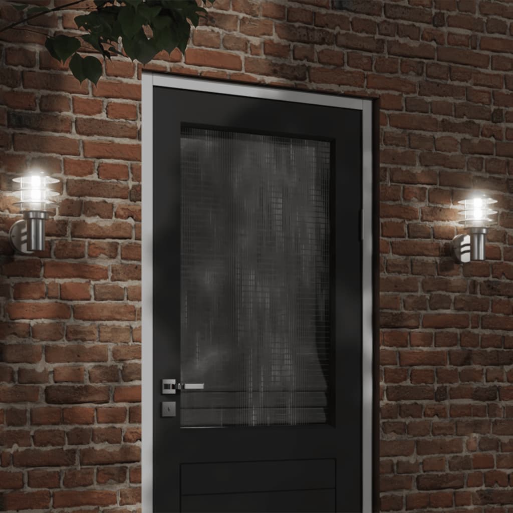 CRBURY Outdoor Wall Lights 2pcs Stainless Steel - Silver