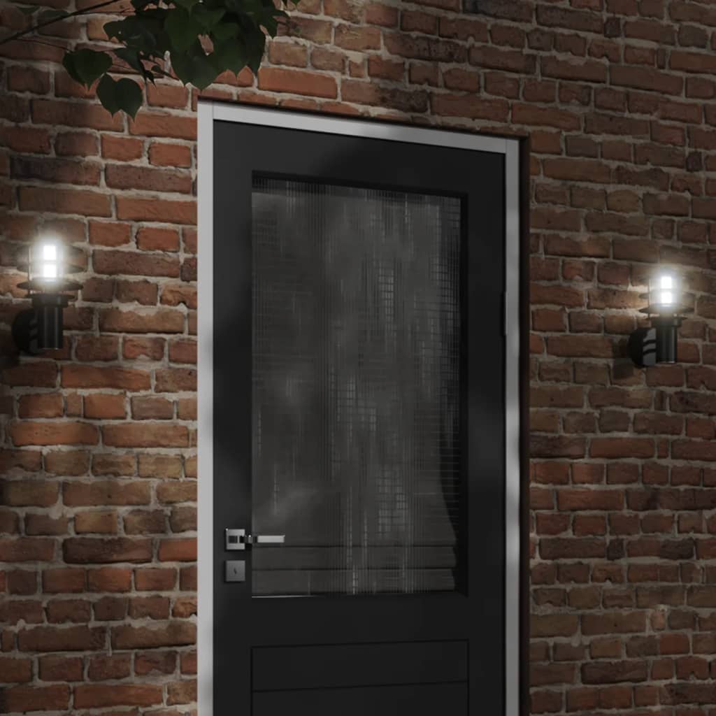 CRBURY Outdoor Wall Lights 2pcs Stainless Steel - Black