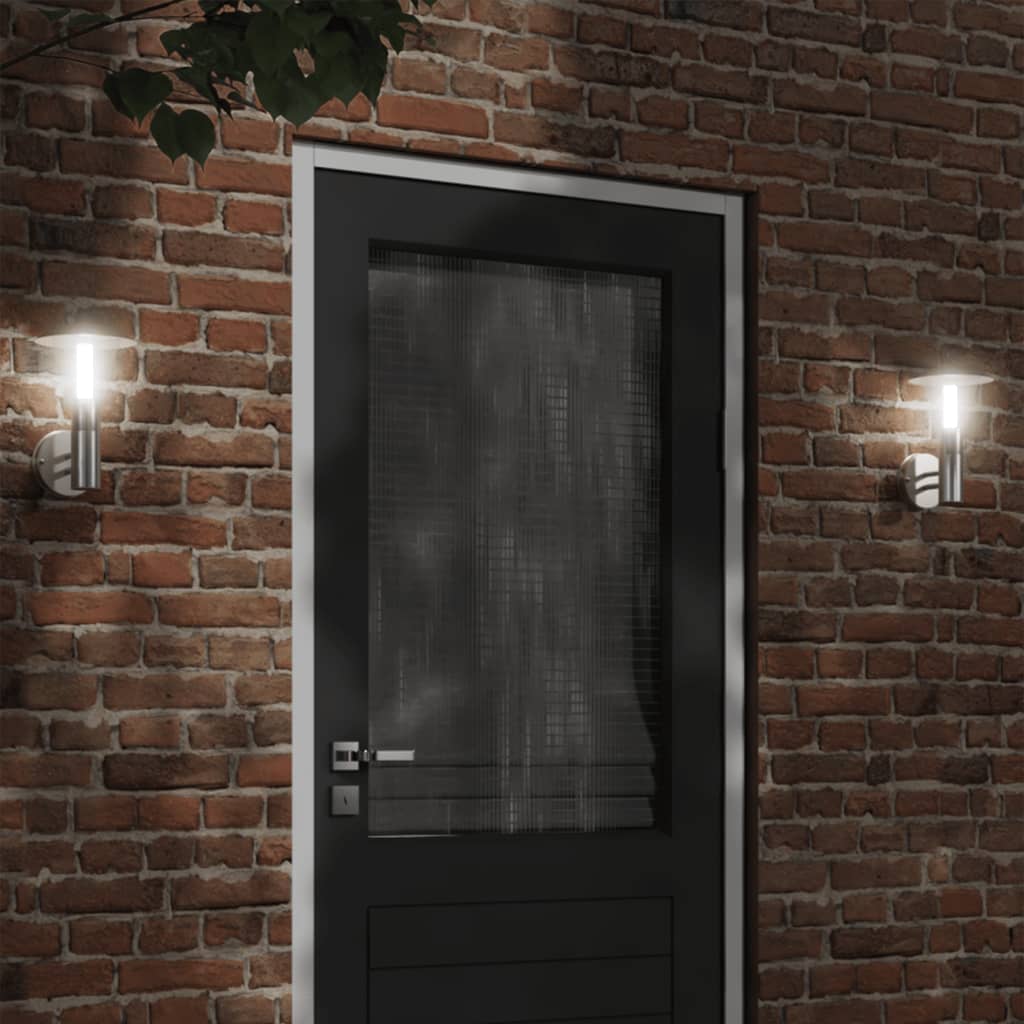 CRBURY Outdoor Wall Lights 2pcs Stainless Steel - Silver