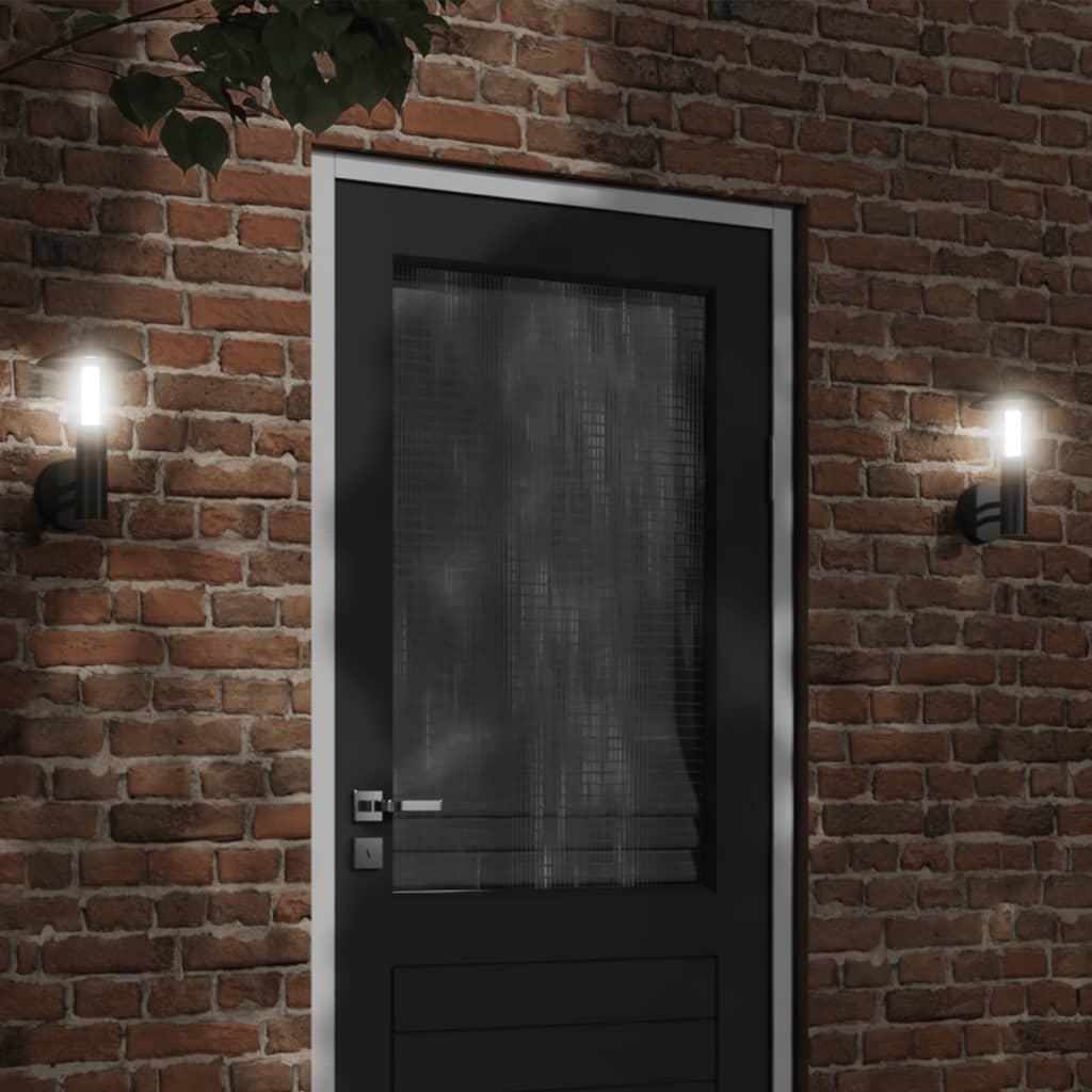 CRBURY Outdoor Wall Lights 2pcs Stainless Steel - Black