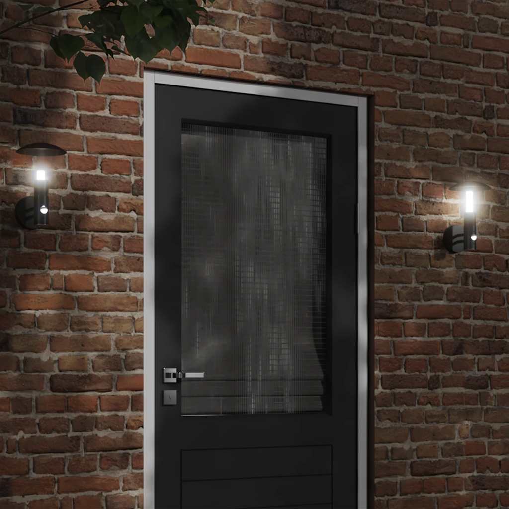 CRBURY Outdoor Wall Light with Sensor Stainless Steel - Black