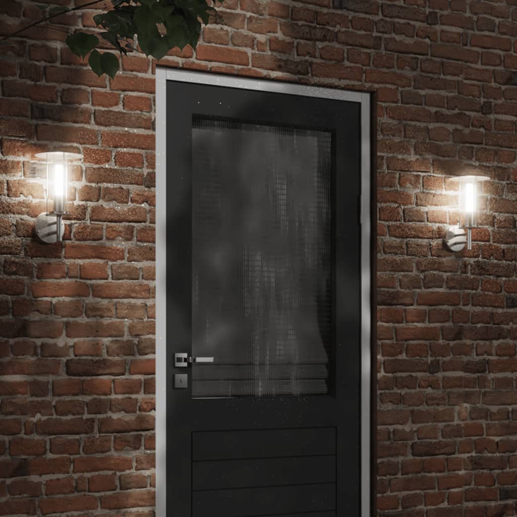 CRBURY Outdoor Wall Lights 2pcs Stainless Steel - Silver