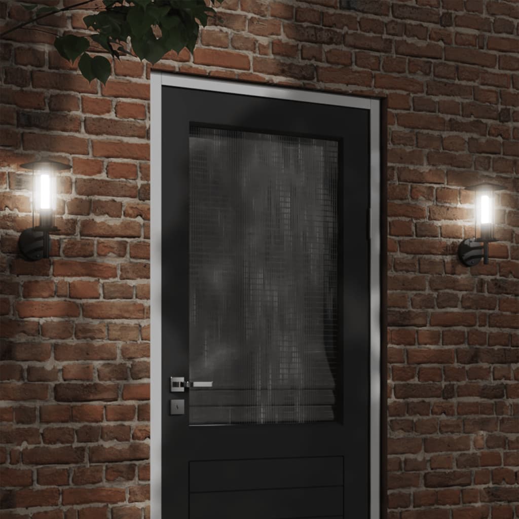 CRBURY Outdoor Wall Lights 2pcs Stainless Steel - Black