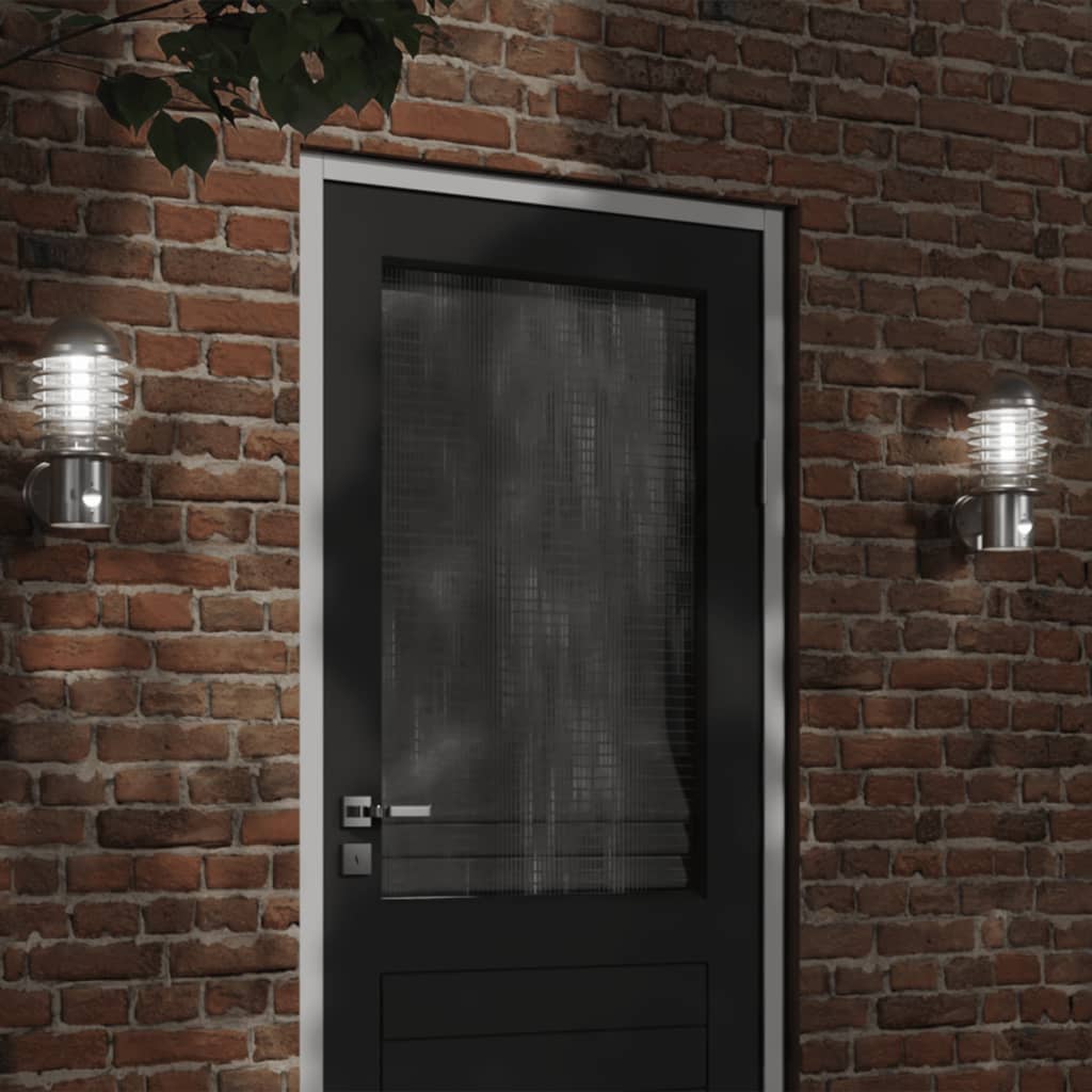 CRBURY Outdoor Wall Light with Sensor Stainless Steel - Silver