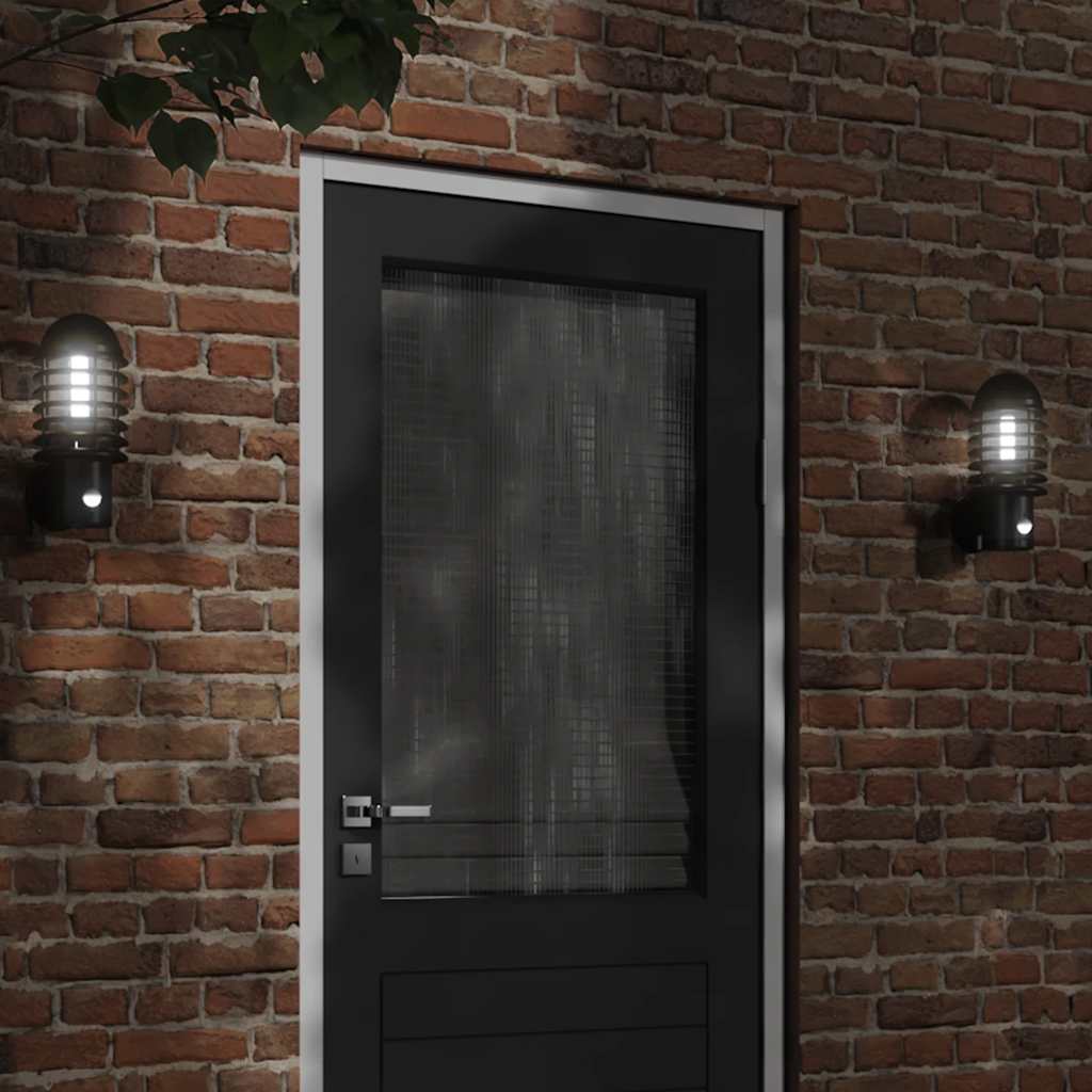 CRBURY Outdoor Wall Light with Sensor Stainless Steel - Black