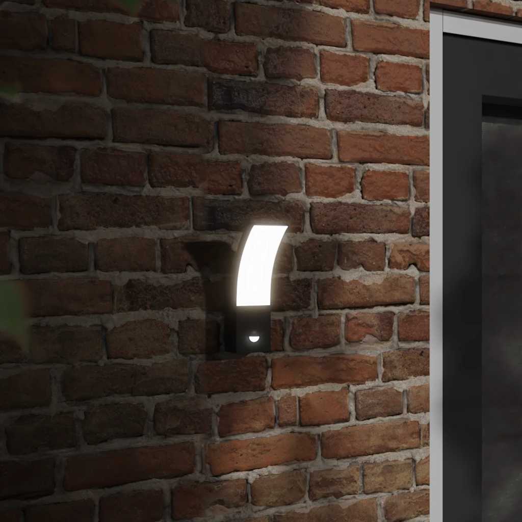CRBURY Outdoor LED Wall Lights with Sensors 2pcs Die-cast Aluminium - Black