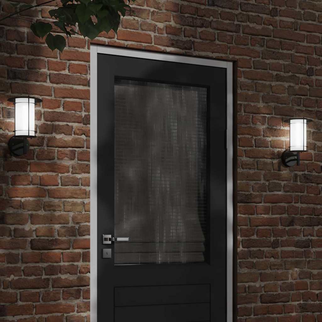 CRBURY Outdoor Wall Lights 2pcs Stainless Steel - Black