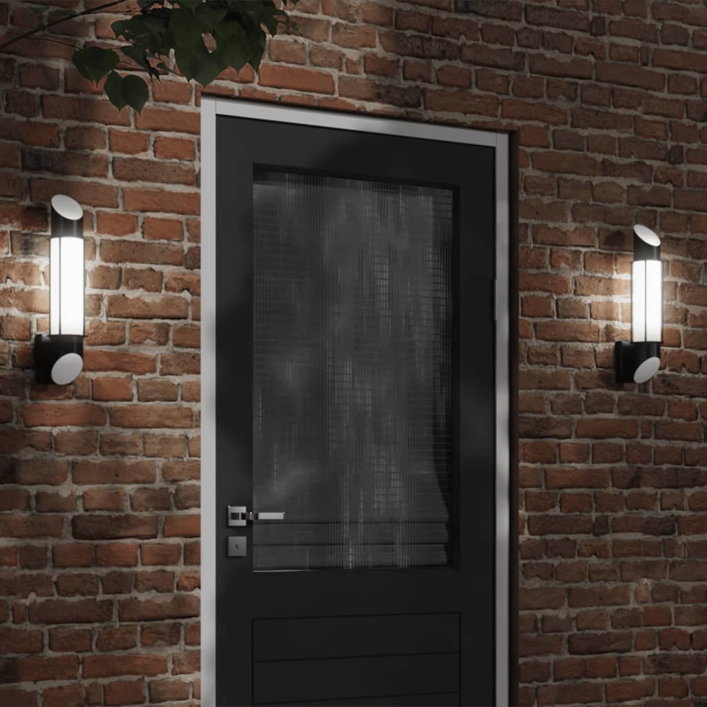 CRBURY Outdoor Wall Lights 2pcs Stainless Steel - Black