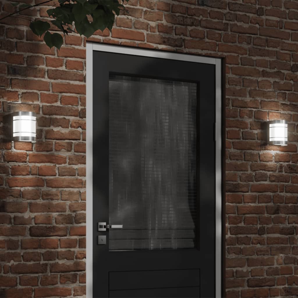 CRBURY Outdoor Wall Lights 2pcs Stainless Steel - Silver