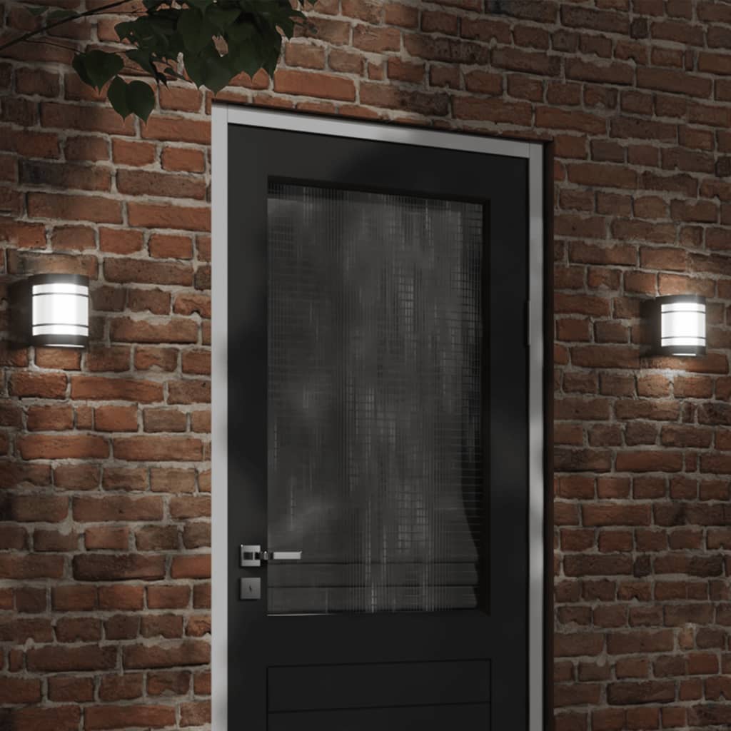 CRBURY Outdoor Wall Lights 2pcs Stainless Steel - Black