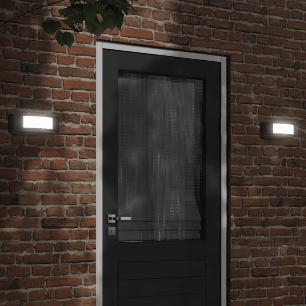 CRBURY Outdoor Wall Lights 2pcs Stainless Steel - Black