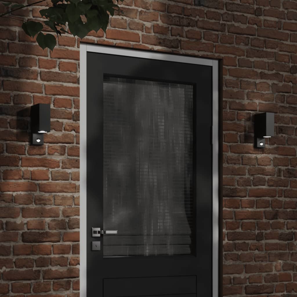 CRBURY Outdoor Wall Light with Sensor Die-cast Aluminium - Black
