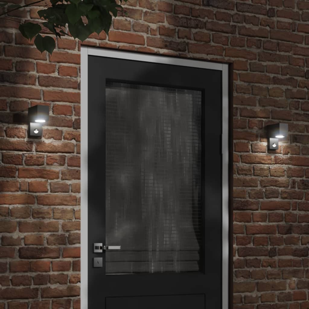 CRBURY Outdoor Wall Light with Sensor Die-cast Aluminium - Black