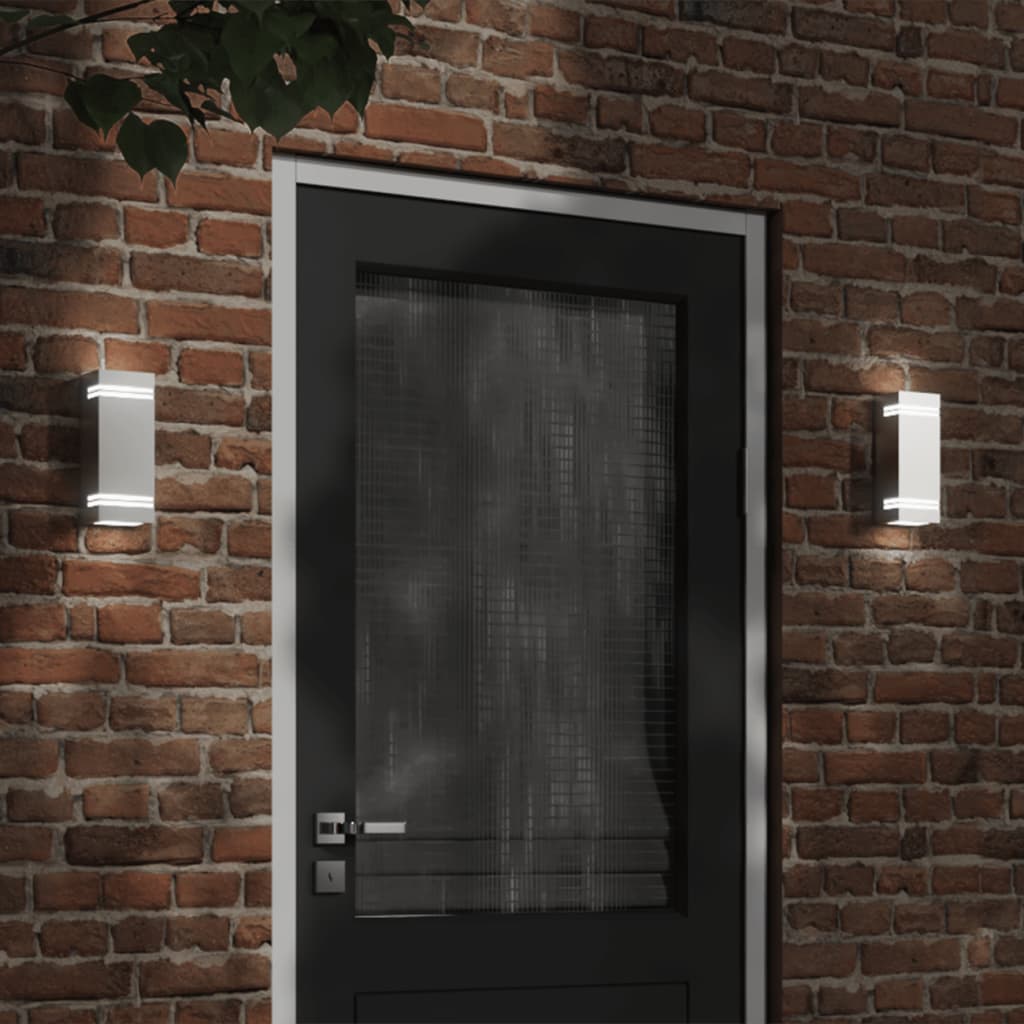 CRBURY Outdoor Wall Lights 2pcs Stainless Steel - Silver