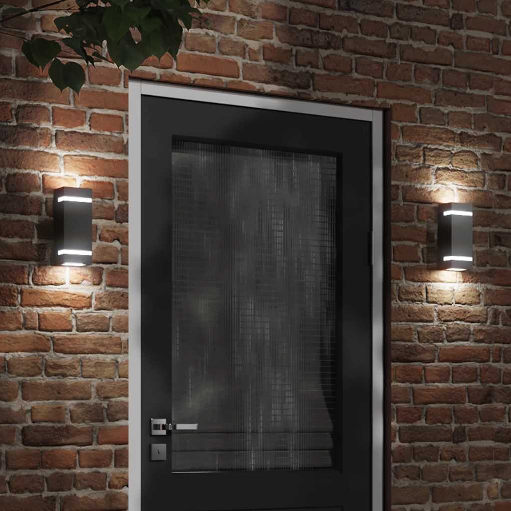 CRBURY Outdoor Wall Light Stainless Steel - Black