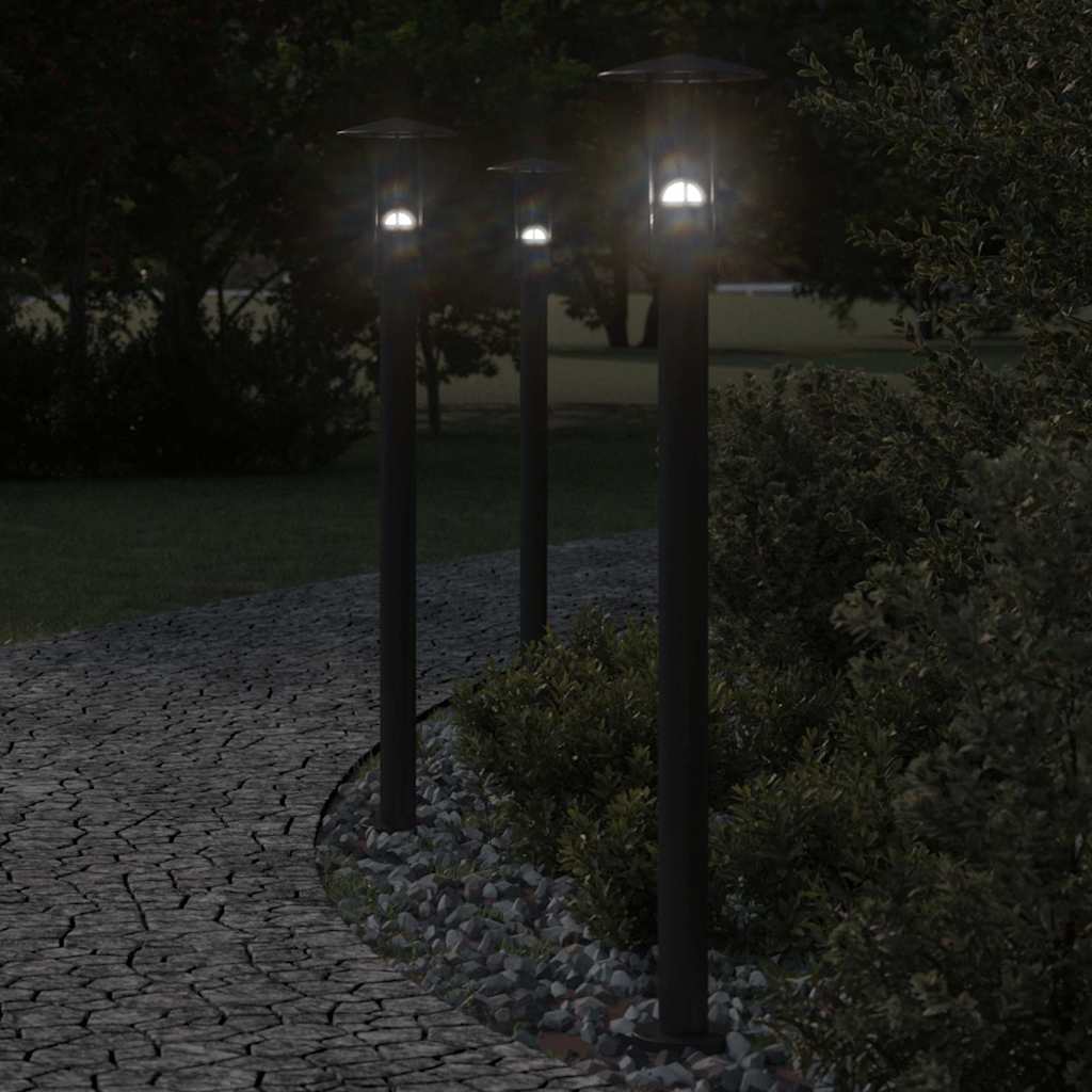 BAPARK Outdoor Floor Lamps 3pcs 100 cm Stainless Steel - Black