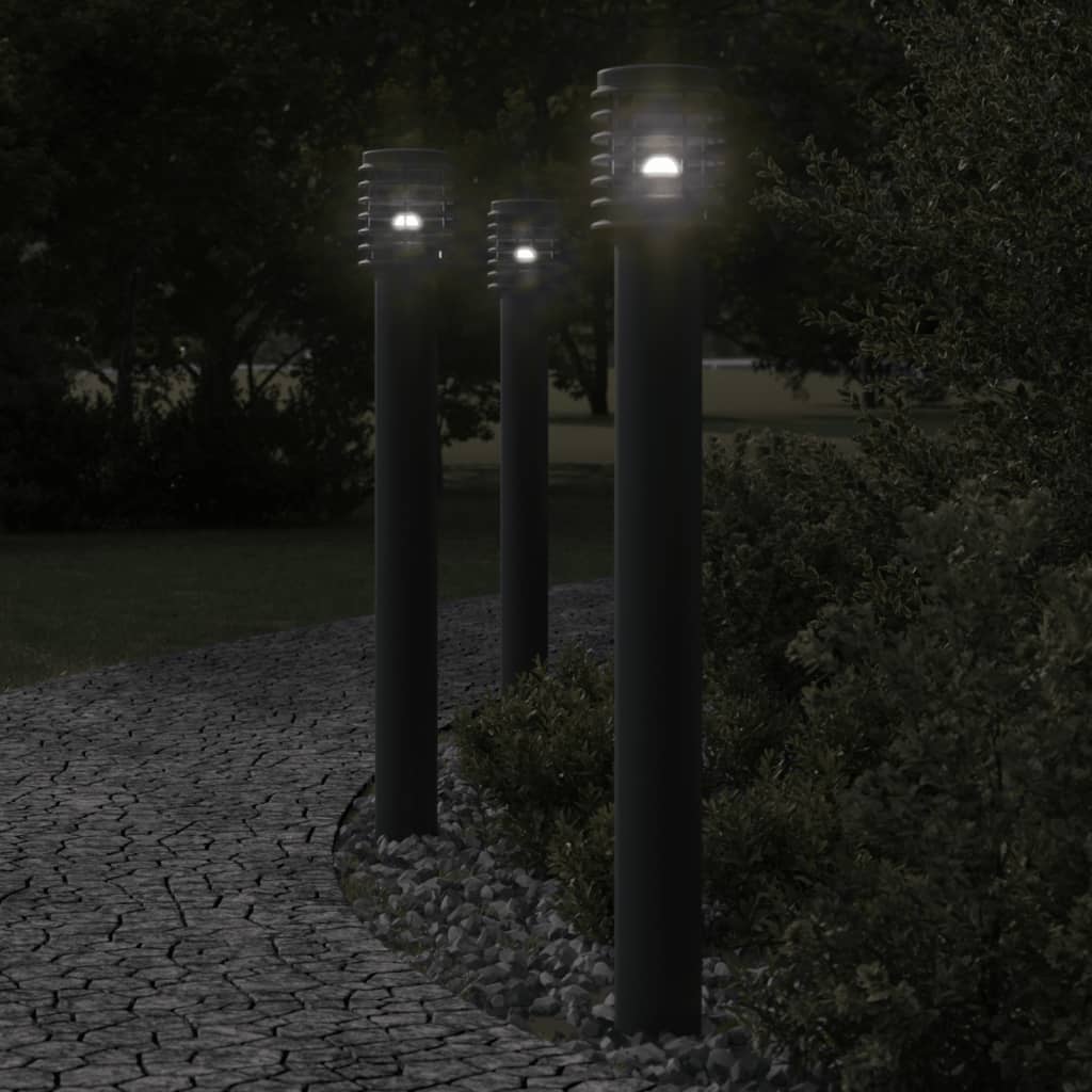 BAPARK Outdoor Floor Lamp 110cm Stainless Steel - Black