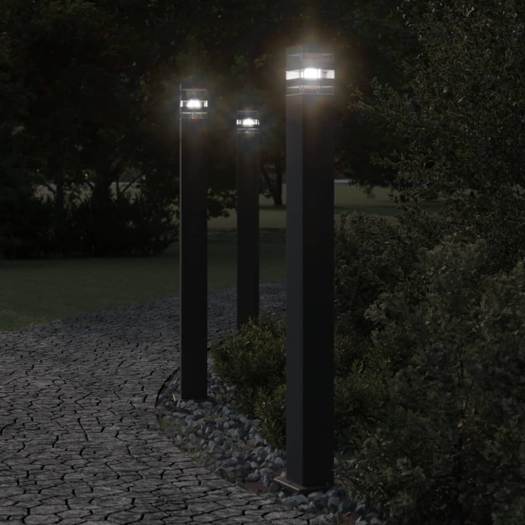 BAPARK Outdoor Floor Lamp with Sensor 110 cm Aluminium - Black