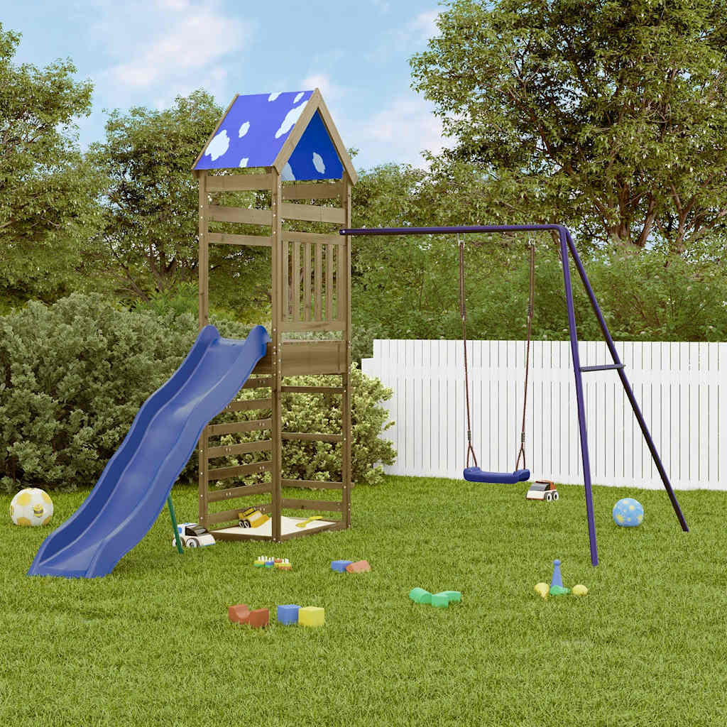 CAOMERE Outdoor Playset Impregnated Wood - Pine