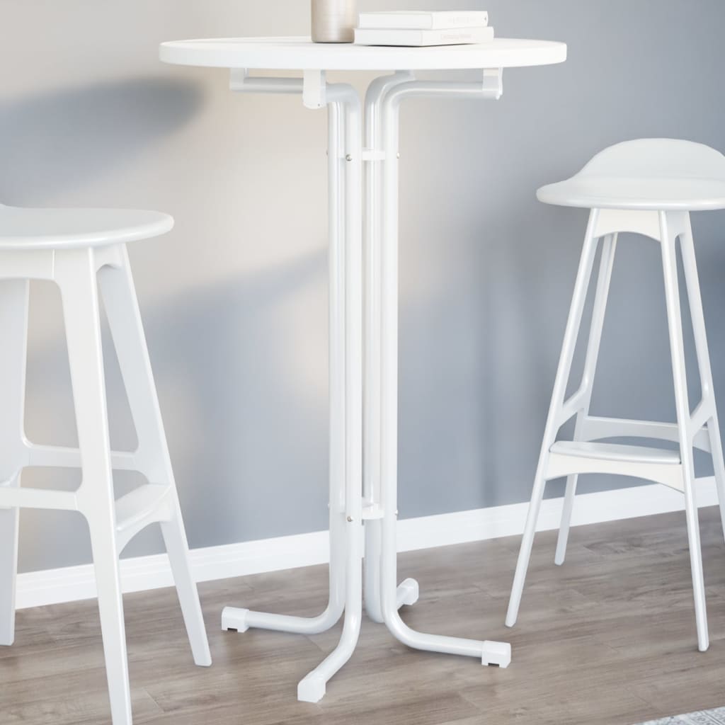 Dining Table White 70x110 cm Engineered Wood and Steel