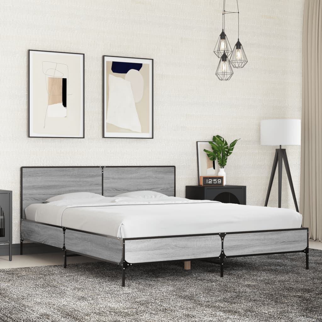 Bedframe Grey Sonoma 150x200cm King Size
