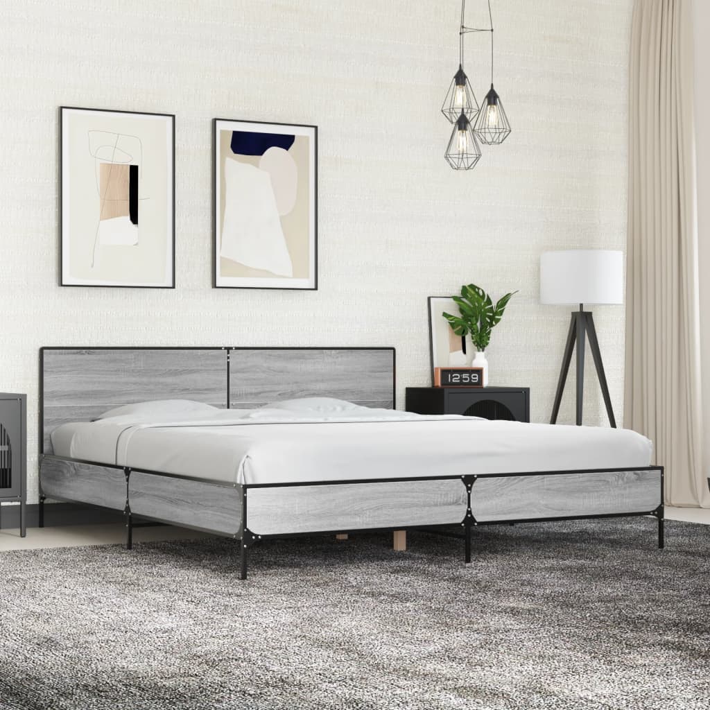 Bedframe Grey Sonoma 200x200cm