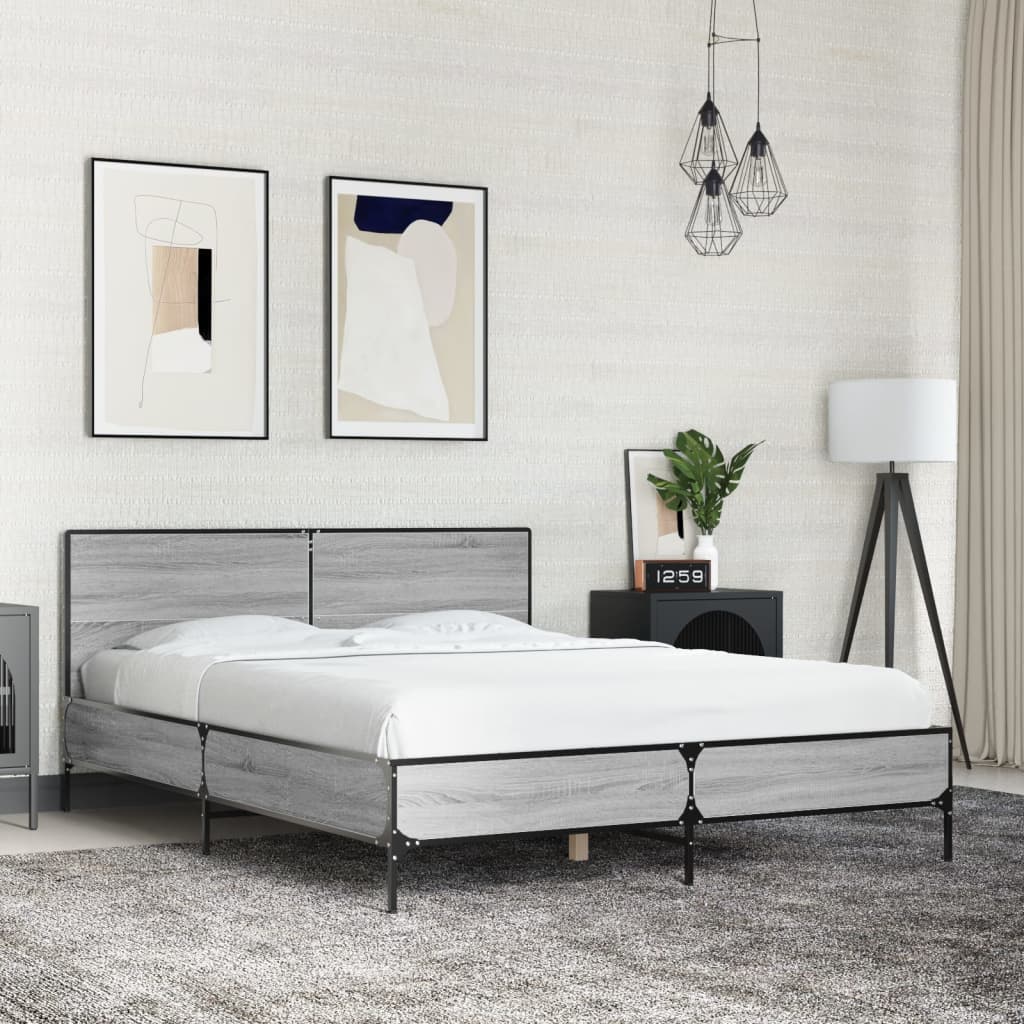 Bedframe Grey Sonoma 140x190cm