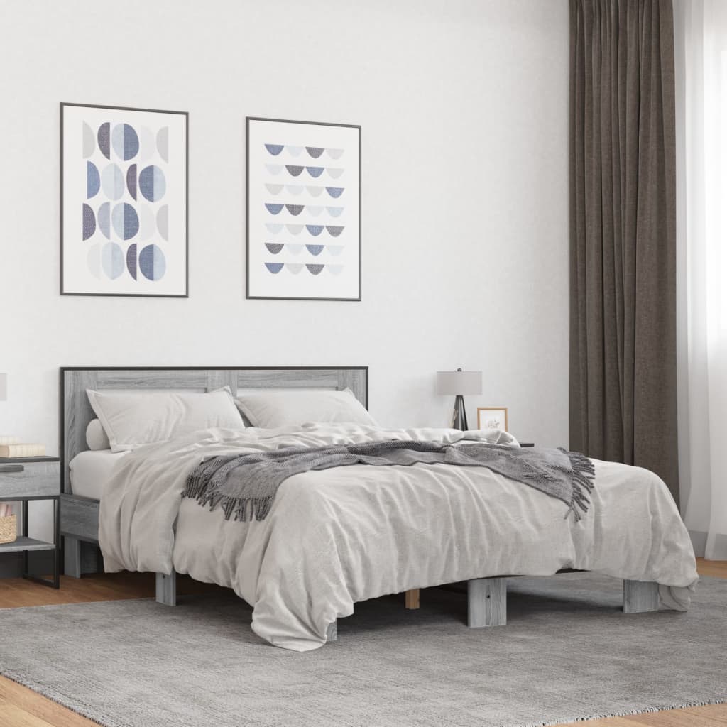 Bedframe Grey Sonoma 140x200cm