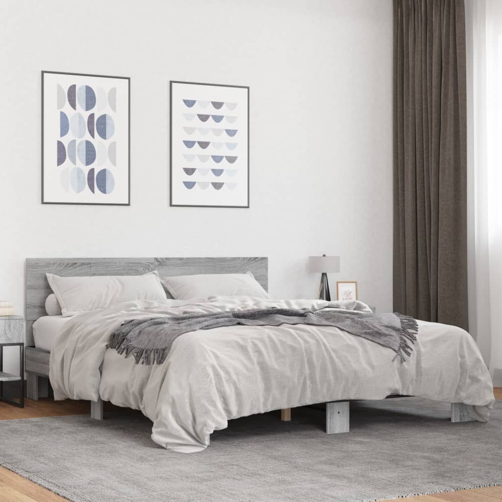 Bedframe Grey Sonoma 150x200cm King Size