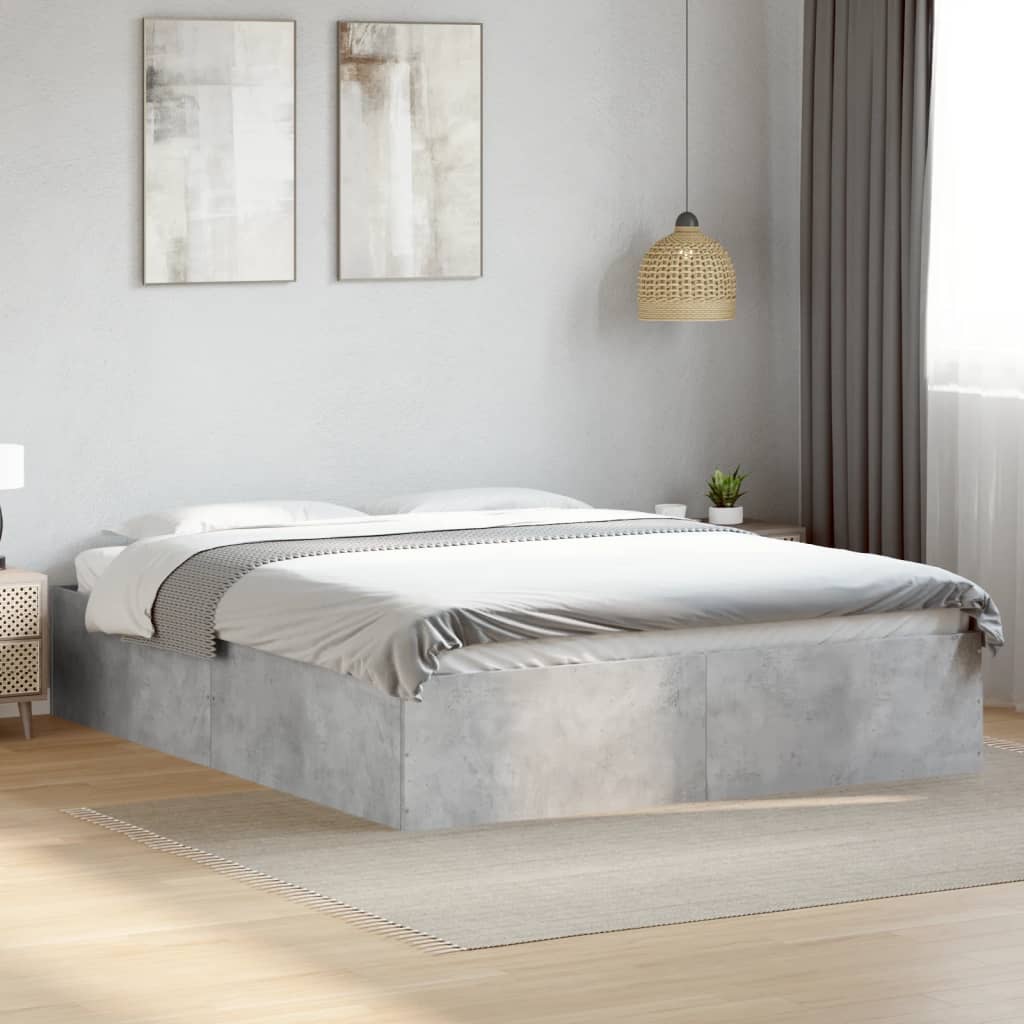 Bedframe Concrete Grey 150x200cm King Size