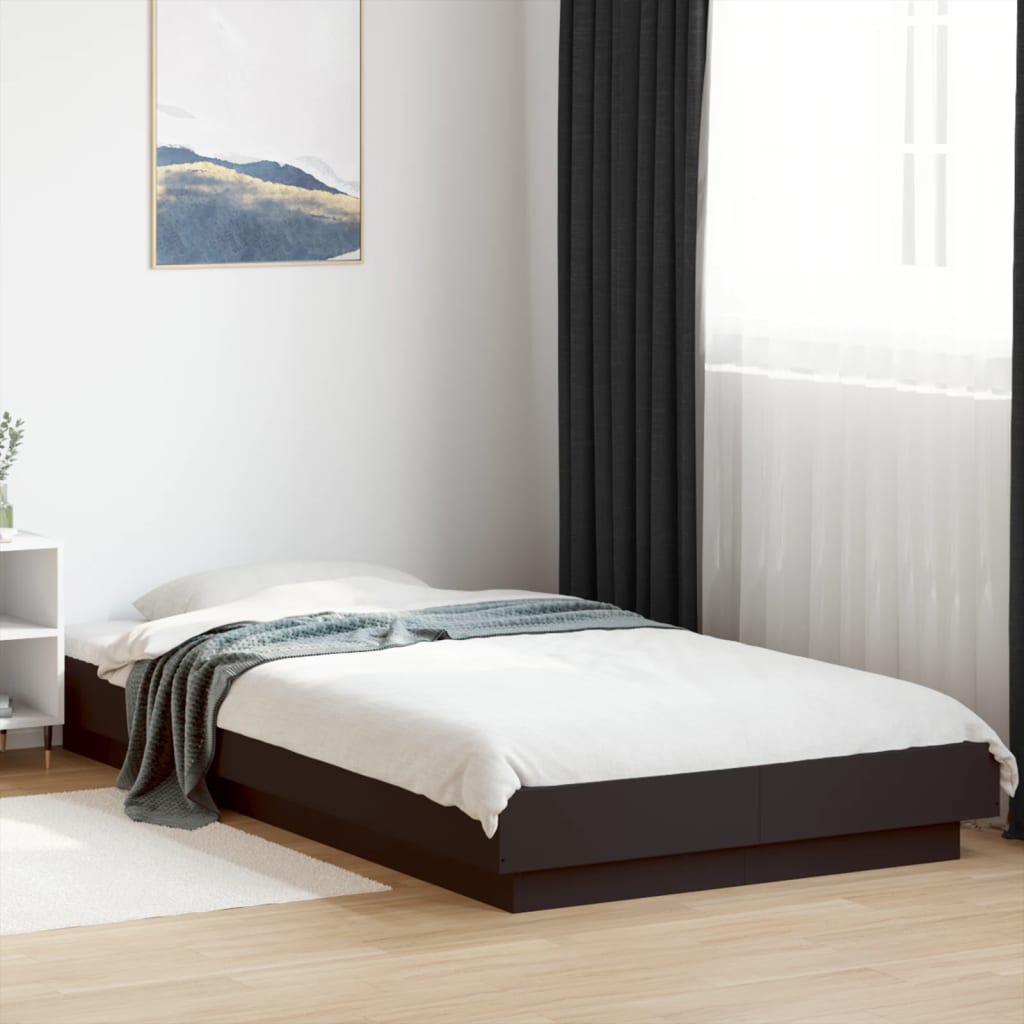 Bedframe with LED Lights Black 90x190cm