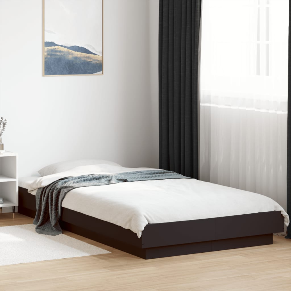 Bedframe with LED Lights Black 75x190cm