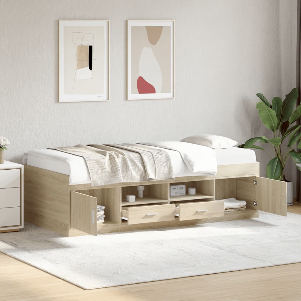 Daybed with Drawers Sonoma Oak 90x200cm