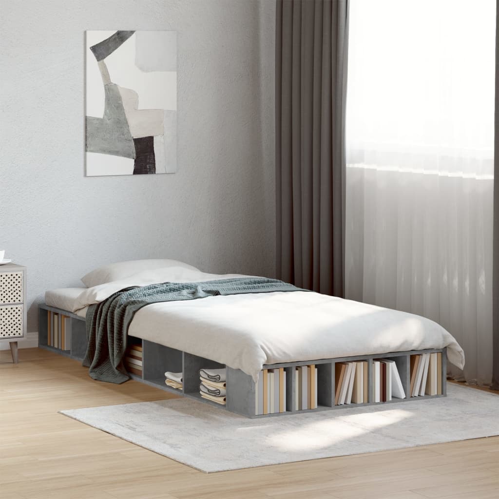 Bedframe Concrete Grey 75x190cm Small Single