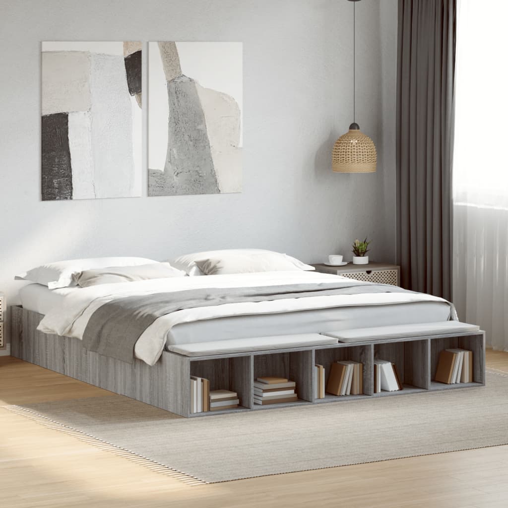 Bedframe Grey Sonoma 200x200cm