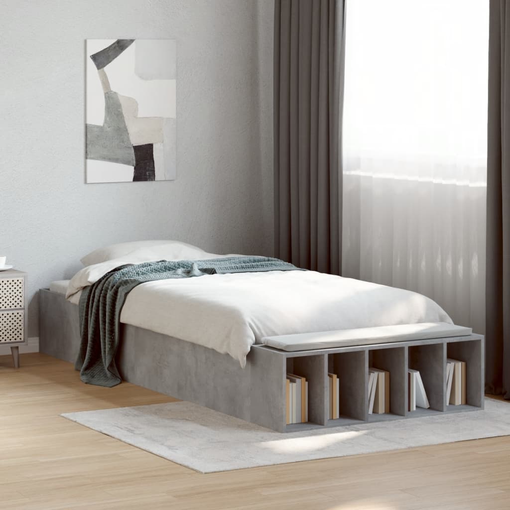 Bedframe Concrete Grey 90x190cm Single