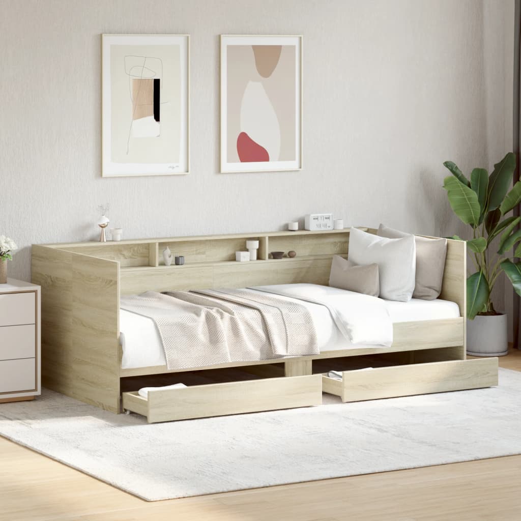 Daybed with Drawers Sonoma Oak 100x200cm