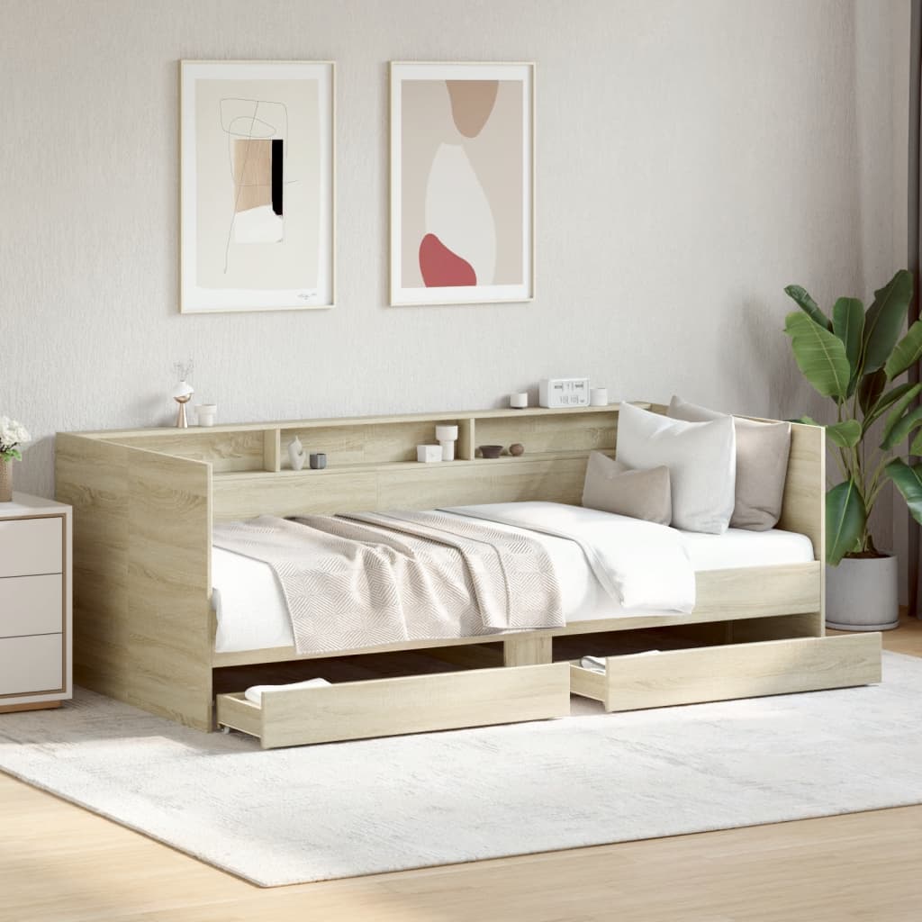 Daybed with Drawers Sonoma Oak 90x200cm