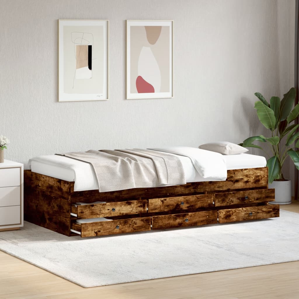 Daybed with Drawers Smoked Oak 100x200cm