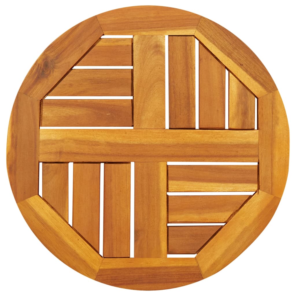 Table Top 40x2 cm Round Solid Wood Acacia