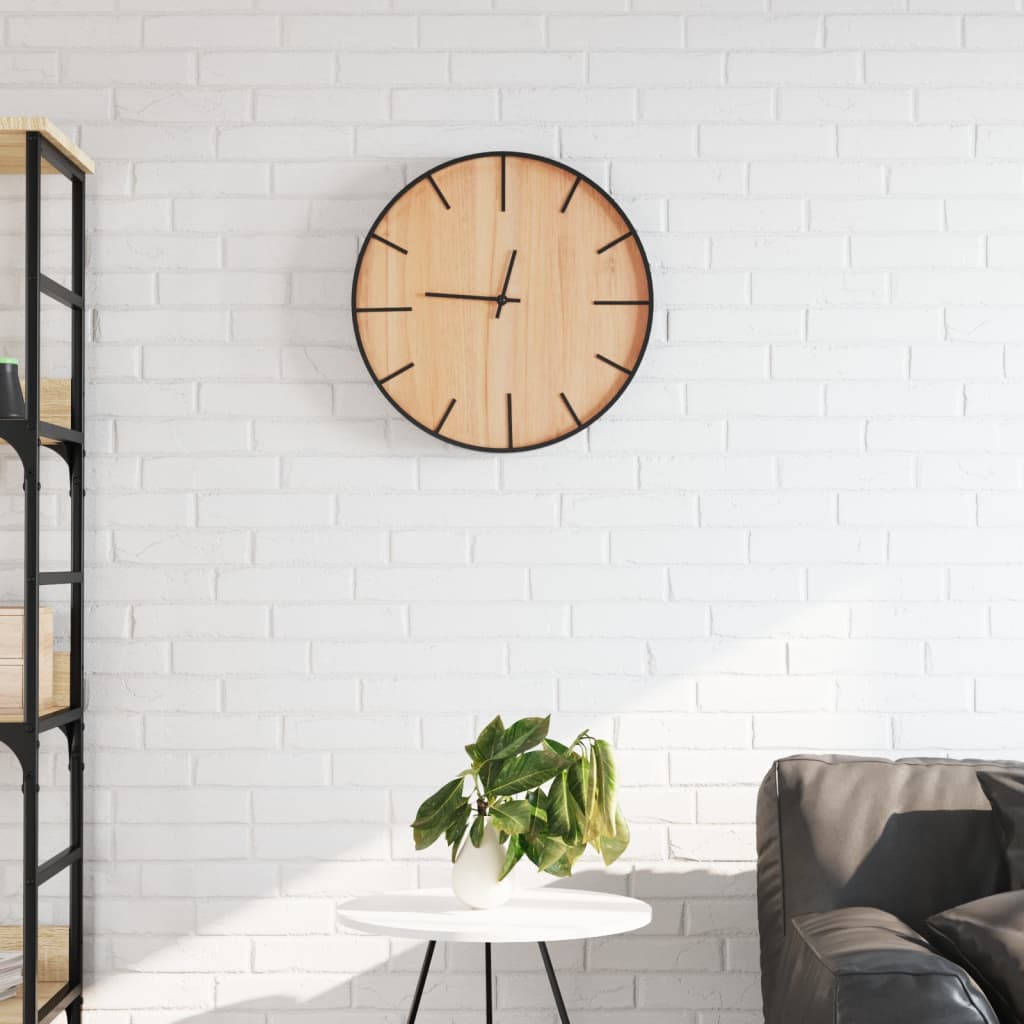 Wall Clock Brown 39 cm Iron and Engineered Wood
