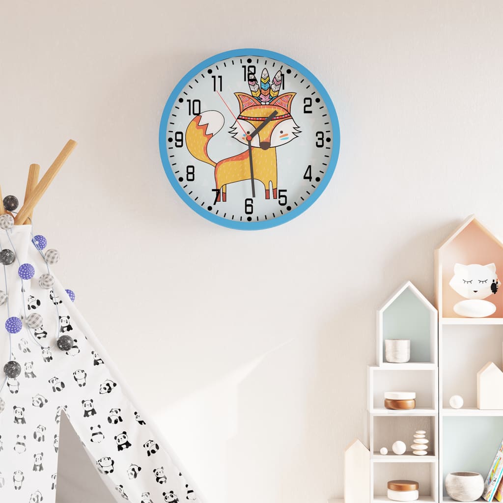 Wall Clock Blue 25.5 cm Polystyrene and Glass