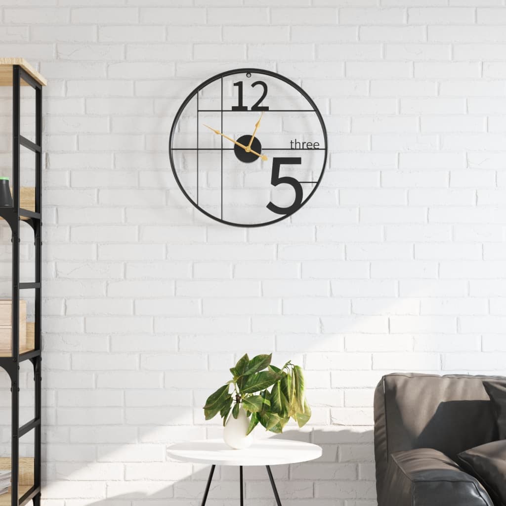 Wall Clock Black 50 cm Iron