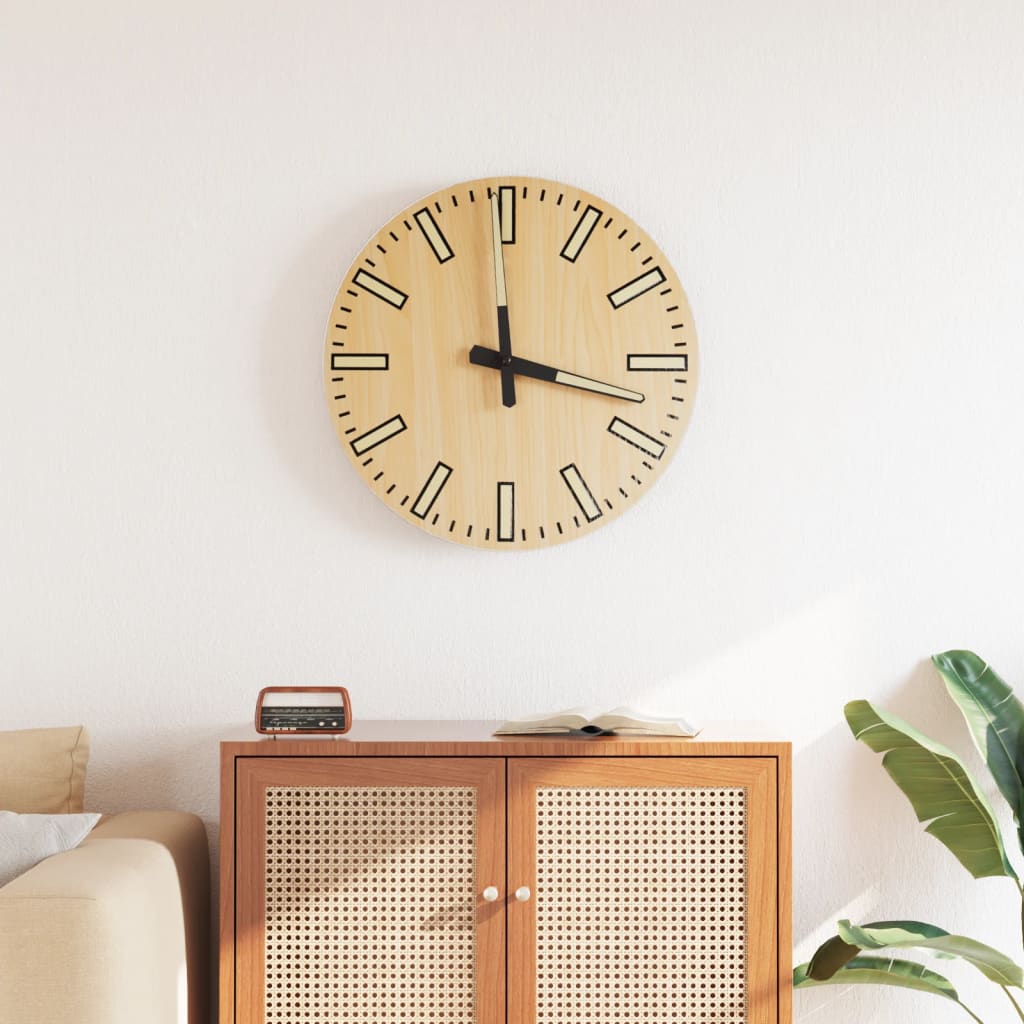 Wall Clock with Luminous Scales and Pointers Yellow 30 cm
