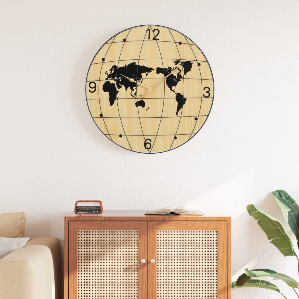 Wall Clock Yellow and Black 50 cm Engineered Wood