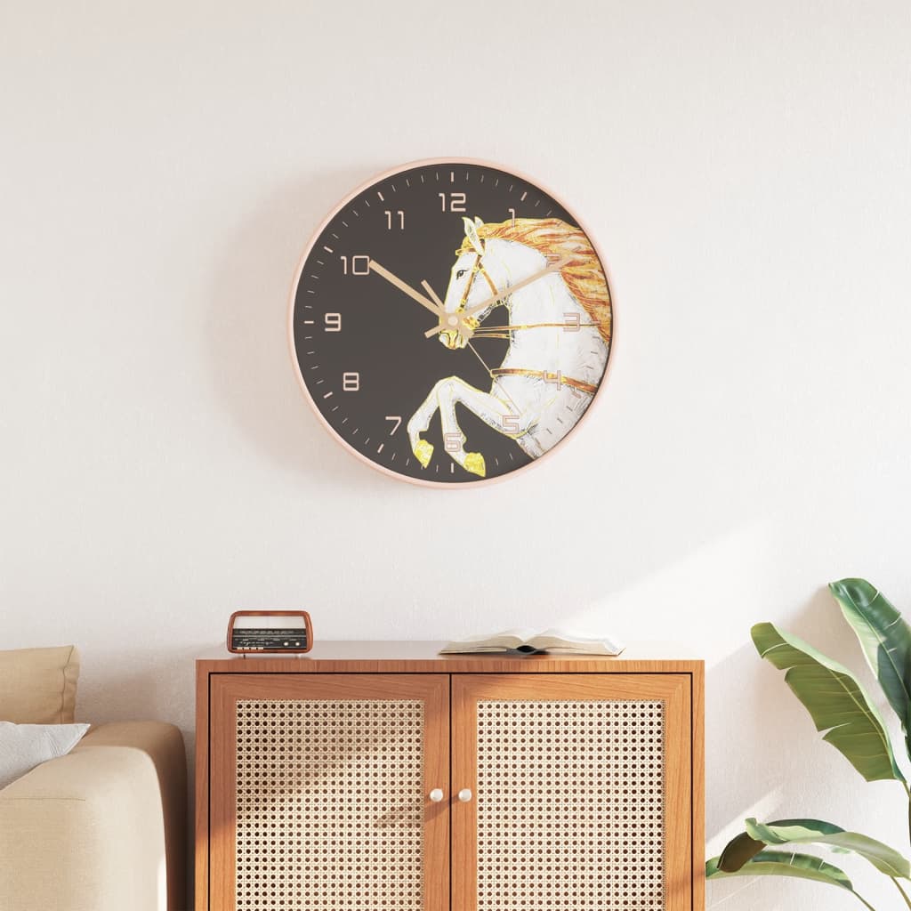 Wall Clock Gold and White 29.5 cm Polystyrene and Glass